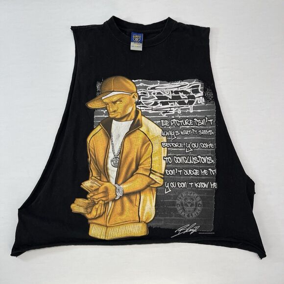 Y2K Give Me Face/ Don't Judge Me/ Gangsta/ Size 2XL/ Muscle Tee Cut - Picture 1 of 6